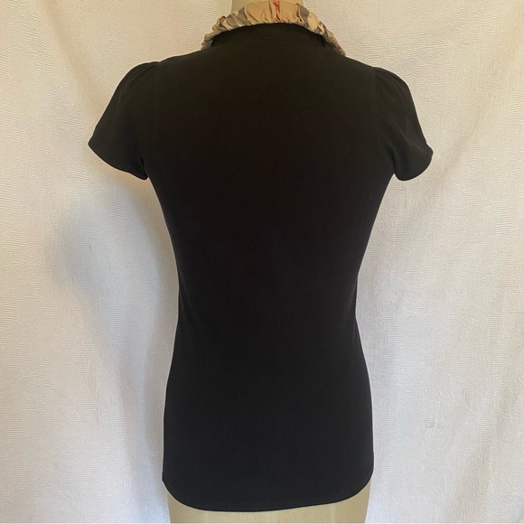 Burberry S cotton piqué gathered cap sleeve tshirt. - Picture 7 of 12